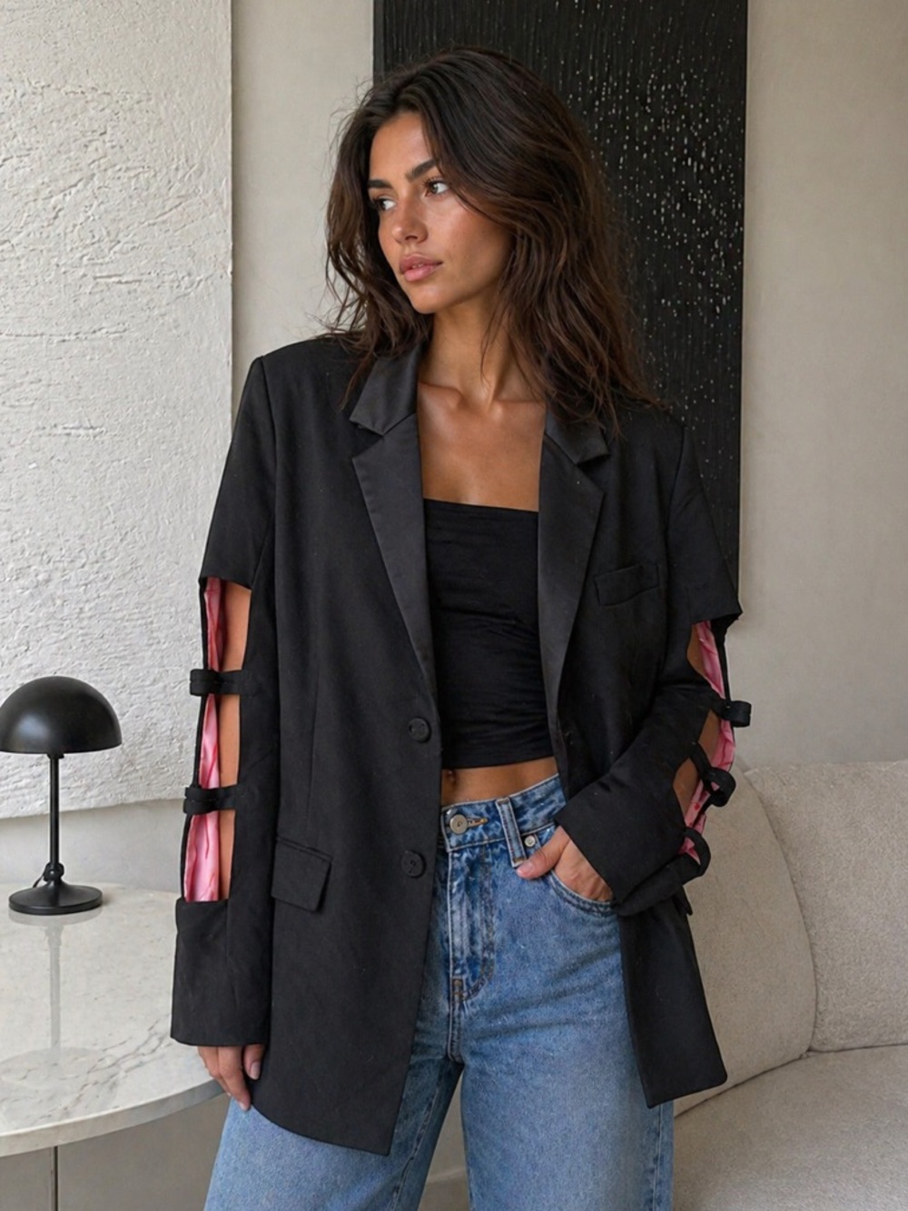 Each x Other wool cutout sleeve blazer